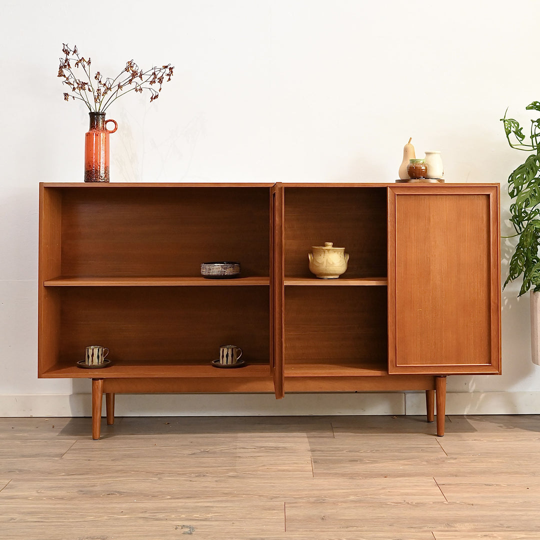 Mid Century Teak Sideboard Buffet Bookshelf Bookcase by Burgess