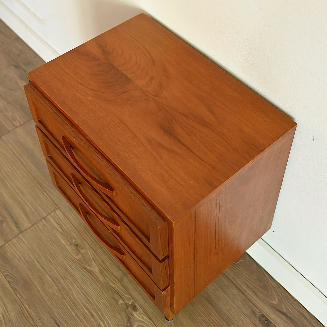 Mid Century Teak Bedside Tables Night Stands by Berryman