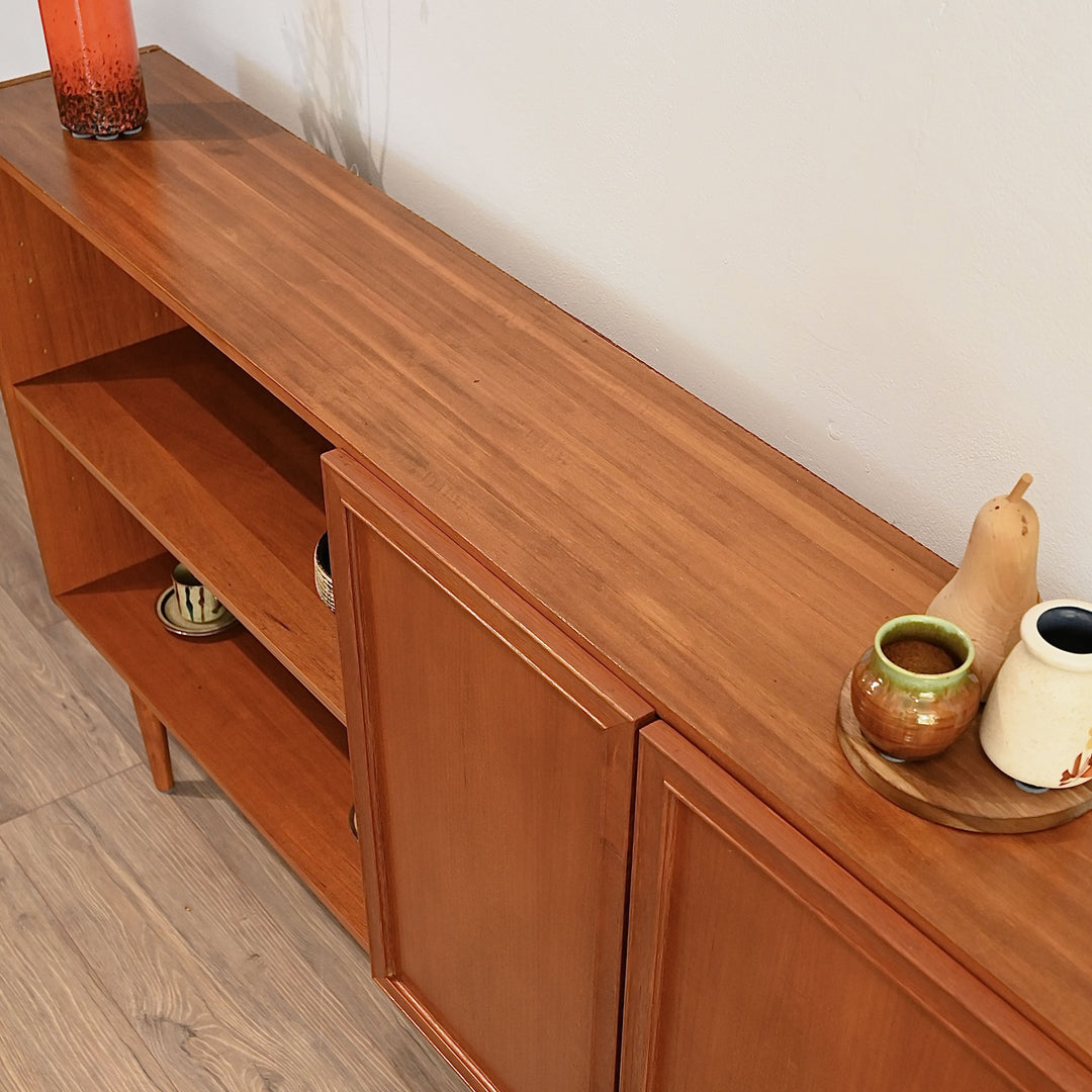 Mid Century Teak Sideboard Buffet Bookshelf Bookcase by Burgess