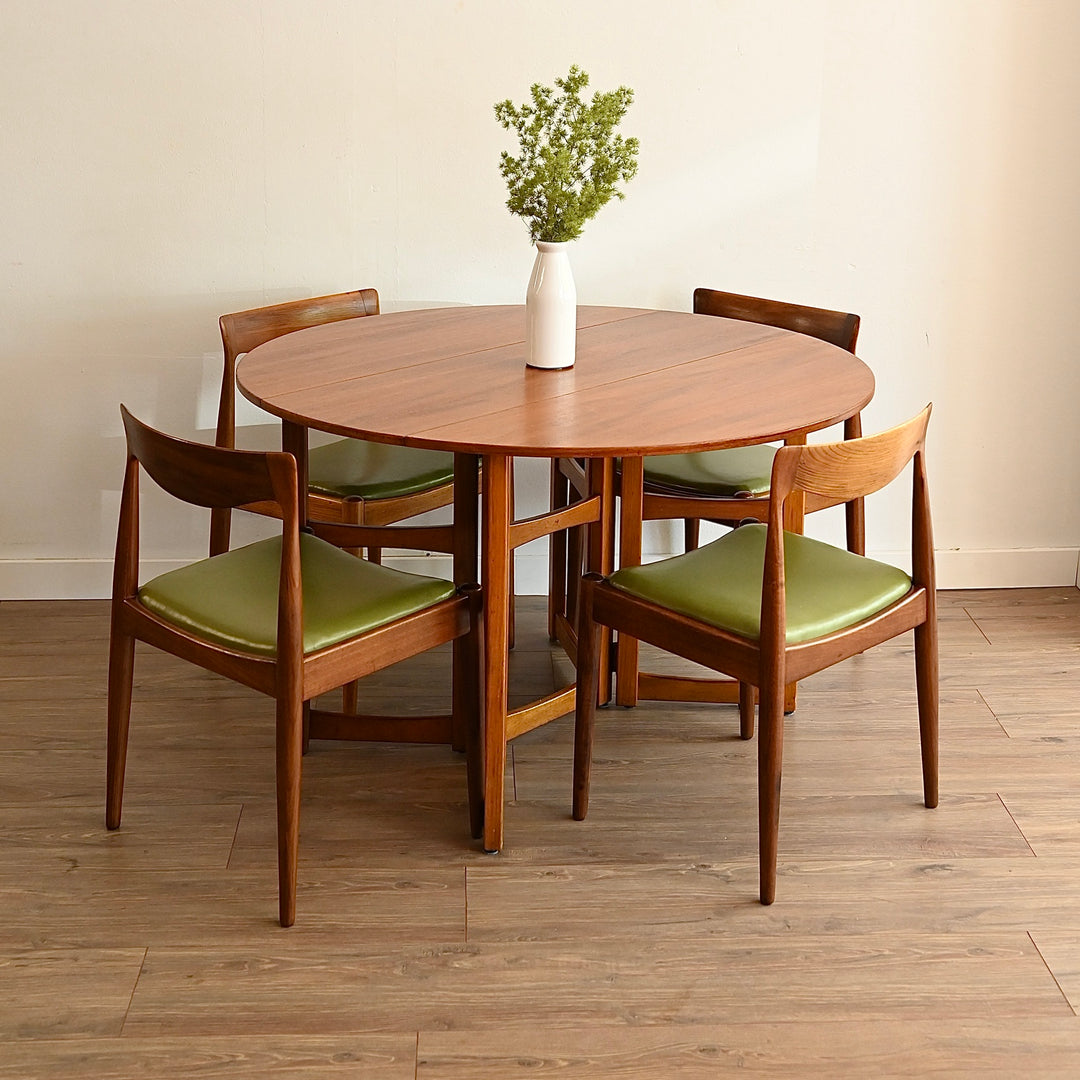 Mid Century Teak Gate Leg Drop Leaf Dining Table