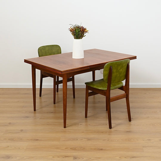 4 x Mid Century Green Vinyl Dining Chairs by Elite