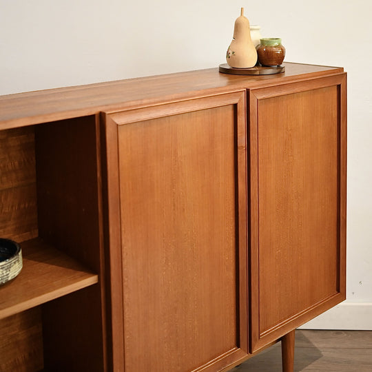 Mid Century Teak Sideboard Buffet Bookshelf Bookcase by Burgess