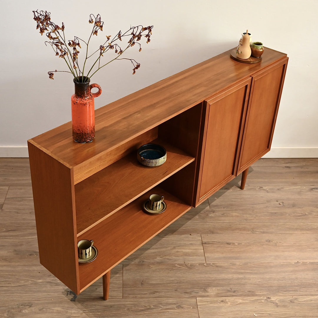 Mid Century Teak Sideboard Buffet Bookshelf Bookcase by Burgess