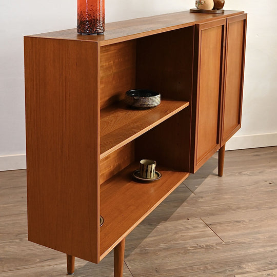 Mid Century Teak Sideboard Buffet Bookshelf Bookcase by Burgess