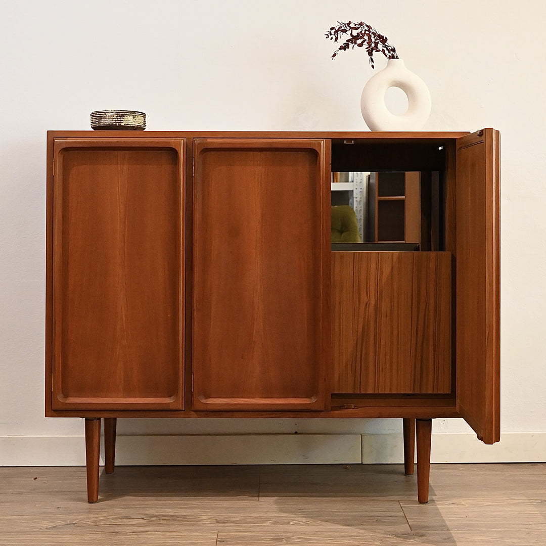 Mid Century Teak Sideboard Buffet Bar Cabinet by Chiswell