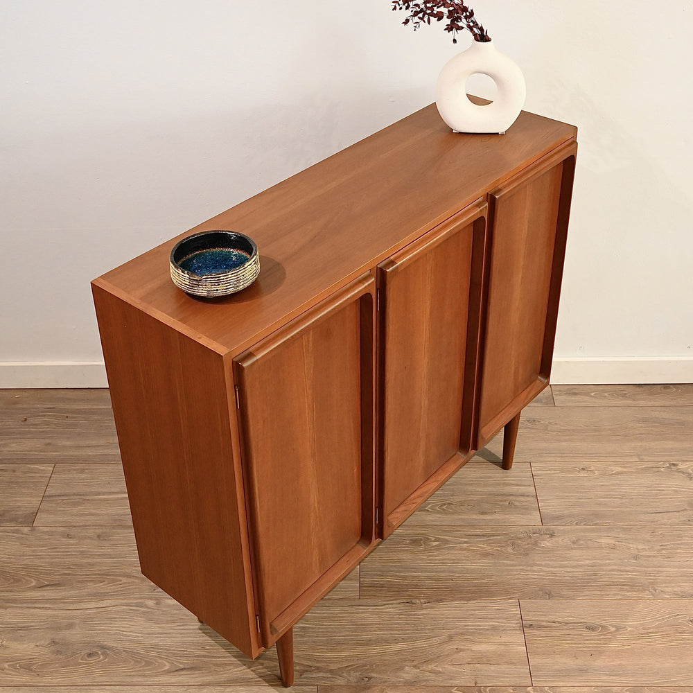 Mid Century Teak Sideboard Credenza Bar Cabinet by Chiswell