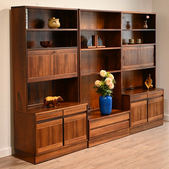 Mid Century Norwegian Rosewood Wall Unit by Nordås Industrier AS