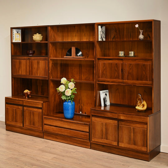 Mid Century Norwegian Rosewood Wall Unit by Nordås Industrier AS