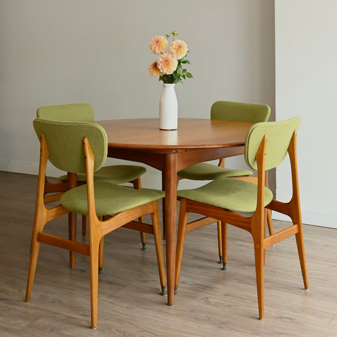 4x Mid Century Green DIning Chairs by Elite
