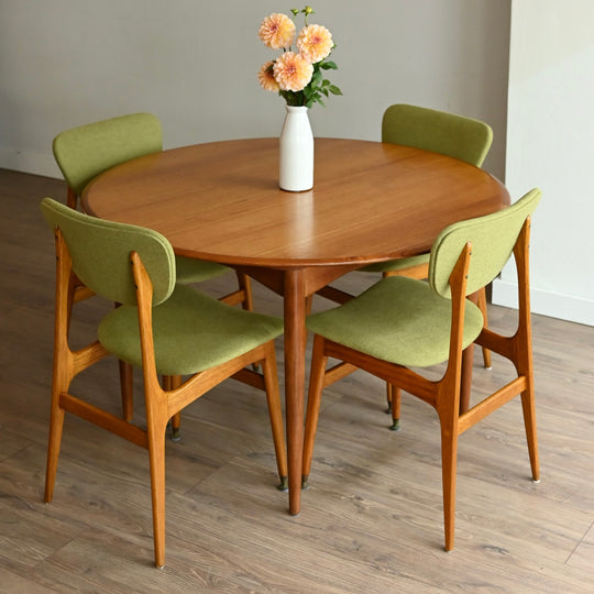 Parker Mid Century Teak Round Extendable Dining Table