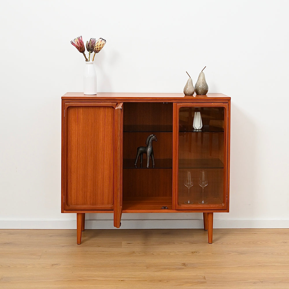 Mid Century Teak Sideboard Glass Display Cabinet by Chiswell