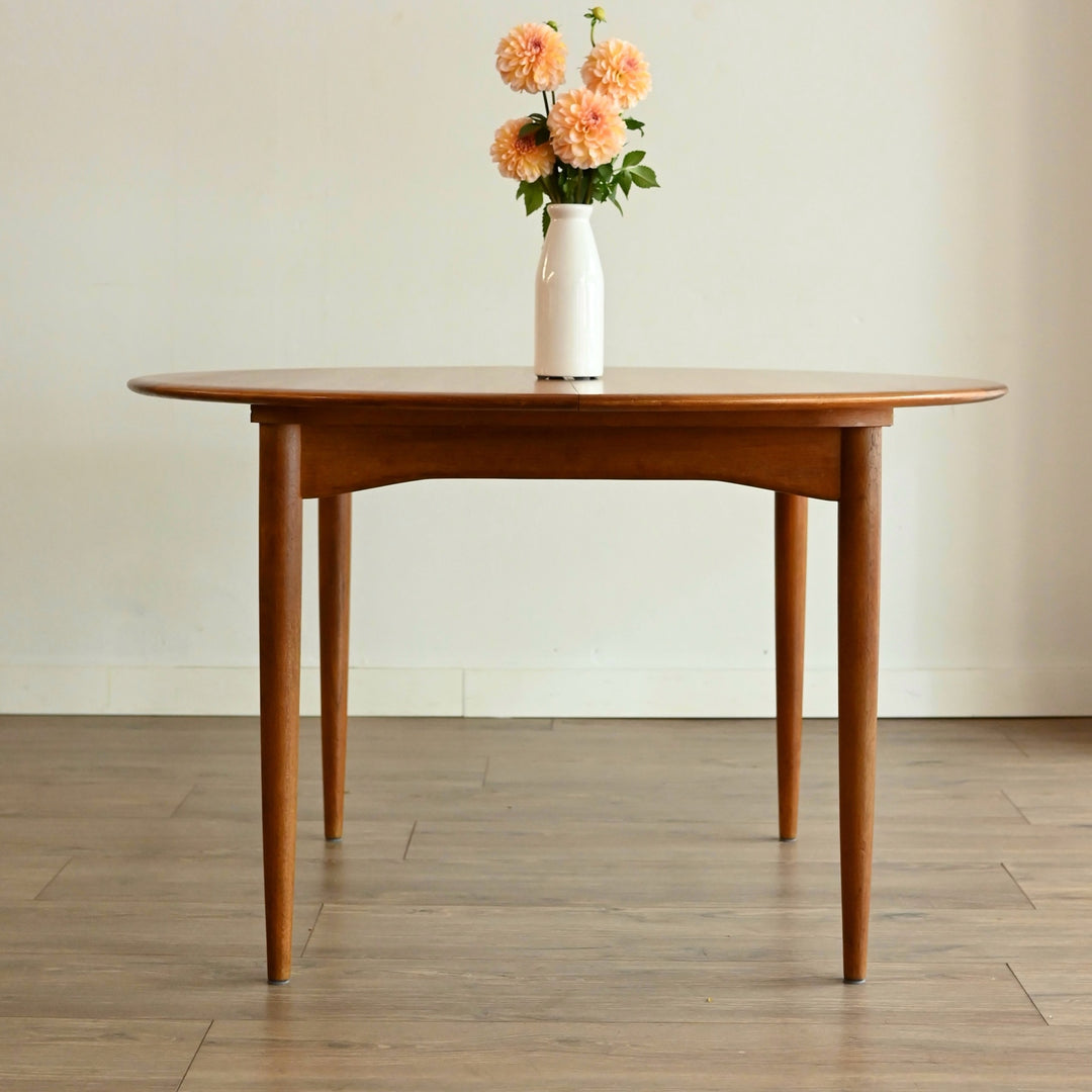 Parker Mid Century Teak Round Extendable Dining Table