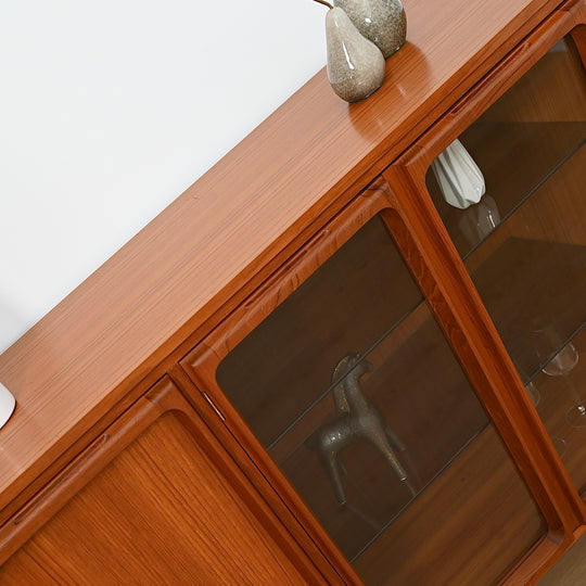 Mid Century Teak Sideboard Glass Display Cabinet by Chiswell
