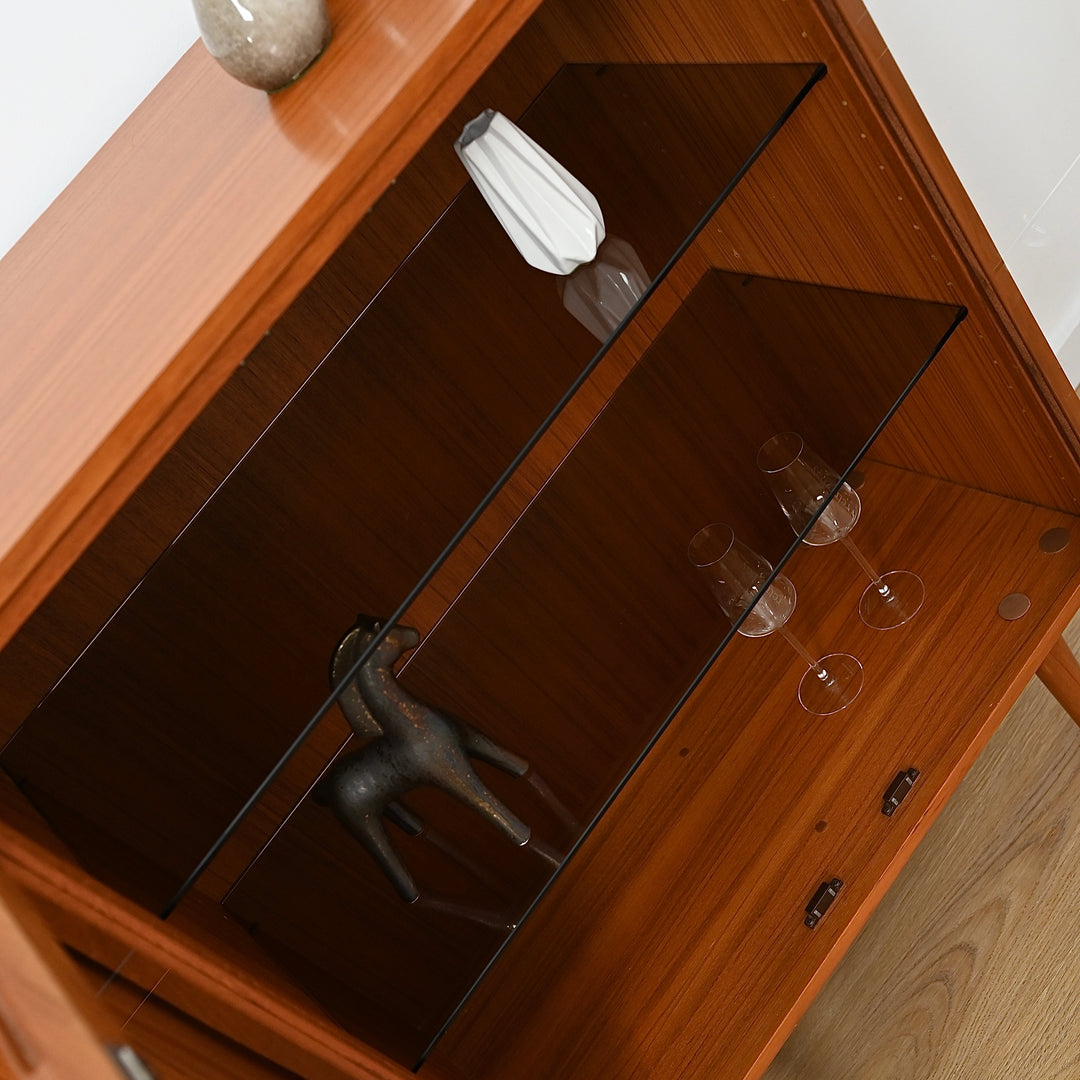 Mid Century Teak Sideboard Glass Display Cabinet by Chiswell