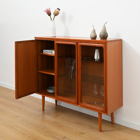 Mid Century Teak Sideboard Glass Display Cabinet by Chiswell