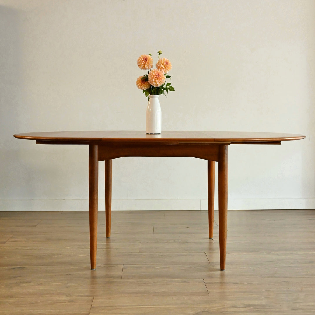 Parker Mid Century Teak Round Extendable Dining Table