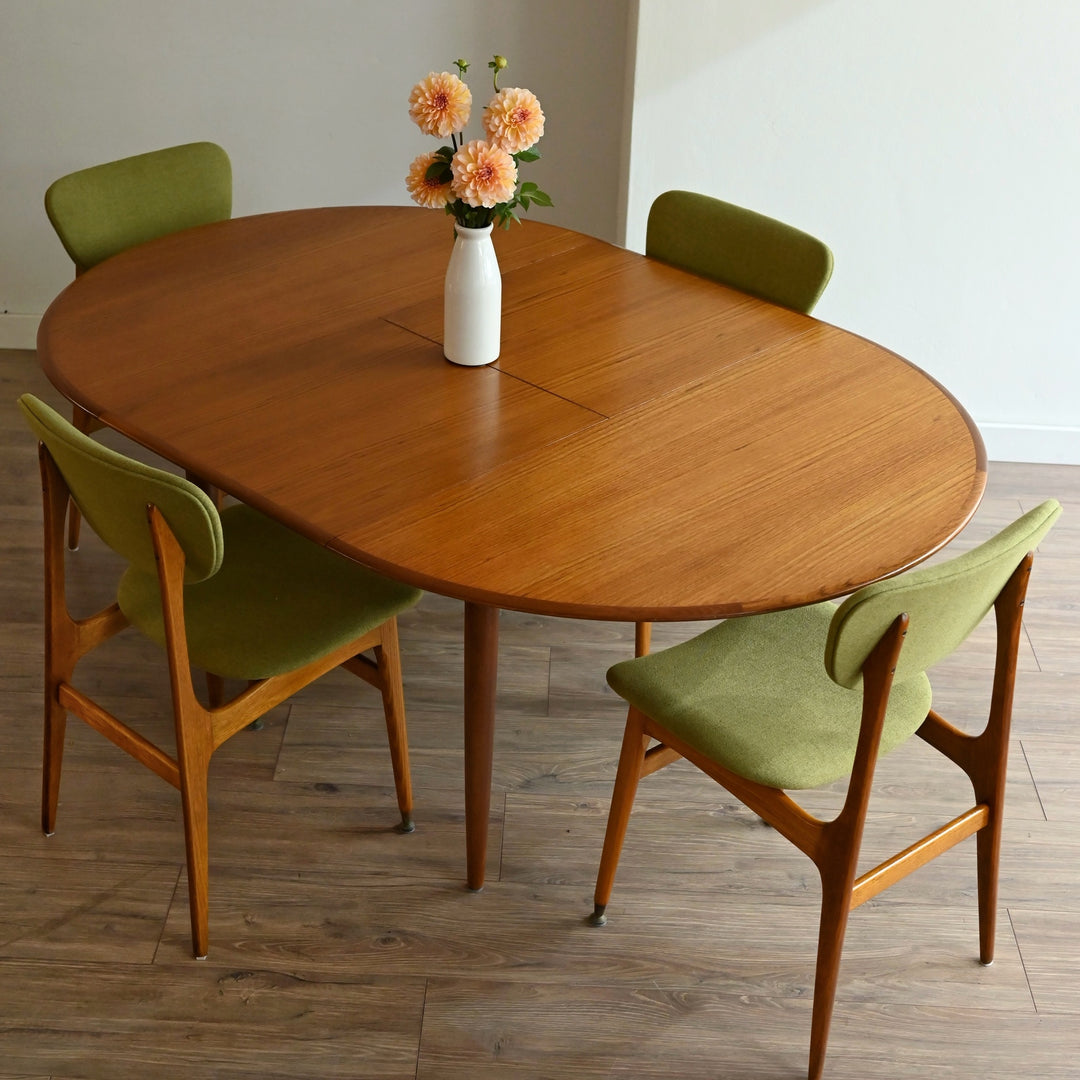 Parker Mid Century Teak Round Extendable Dining Table