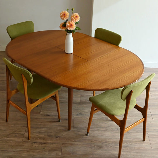 Parker Mid Century Teak Round Extendable Dining Table