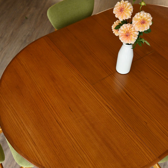 Parker Mid Century Teak Round Extendable Dining Table