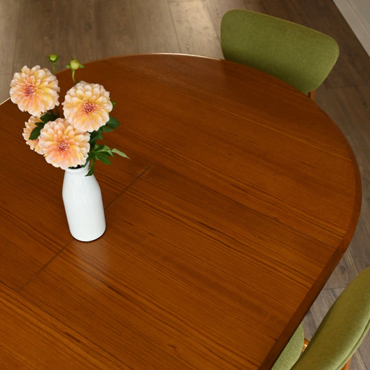 Parker Mid Century Teak Round Extendable Dining Table
