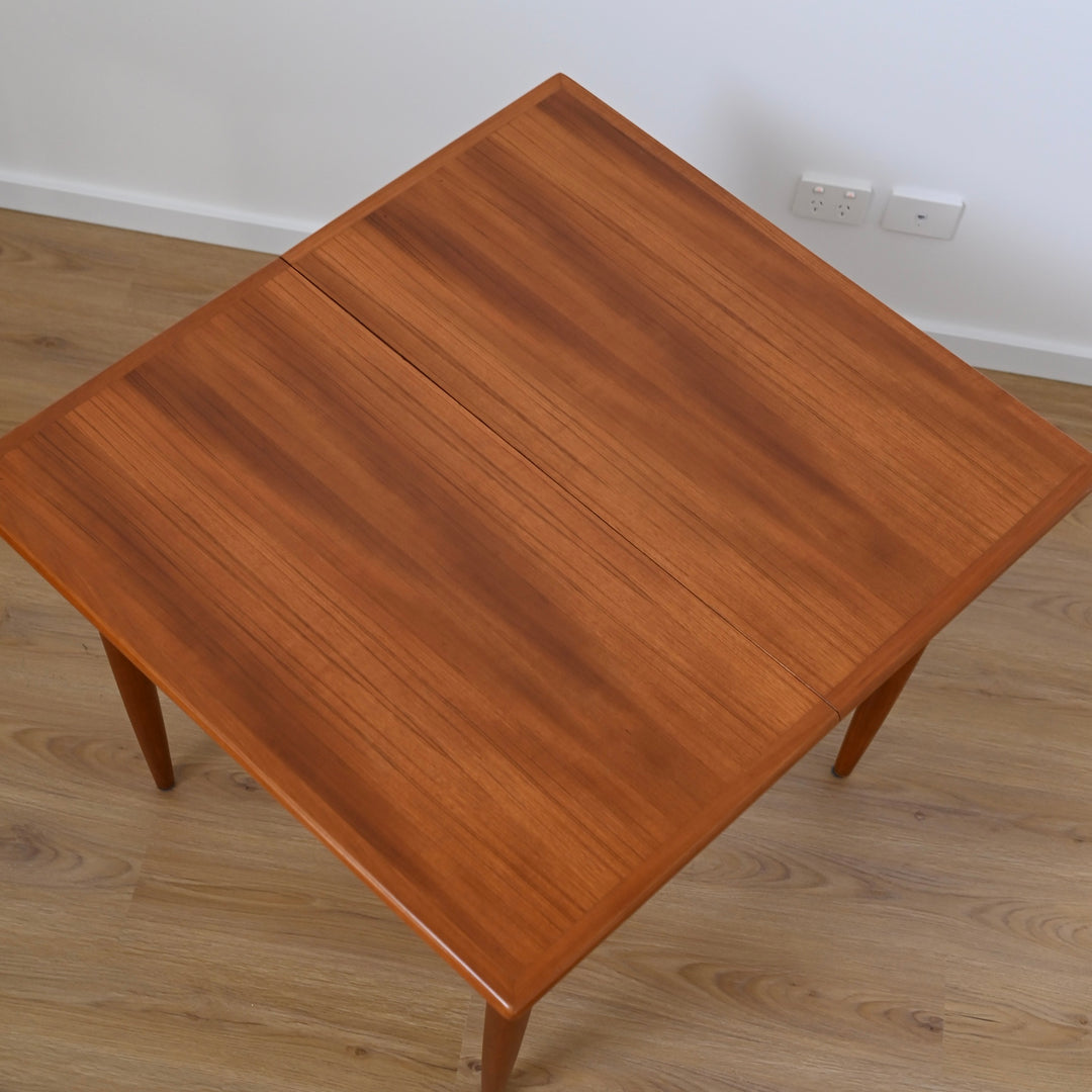 Mid Century Teak Extendable Dining Table by Burgess