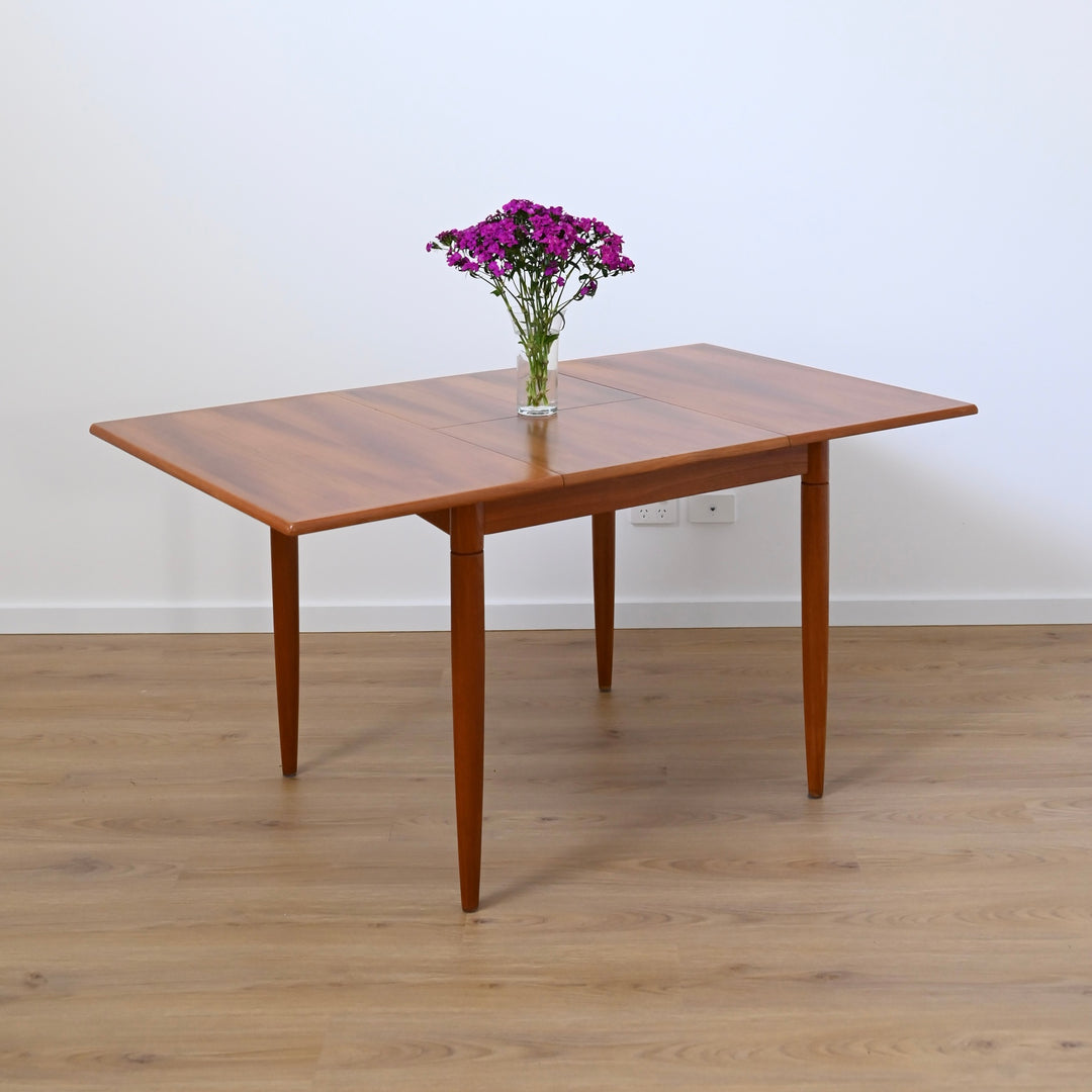 Mid Century Teak Extendable Dining Table by Burgess