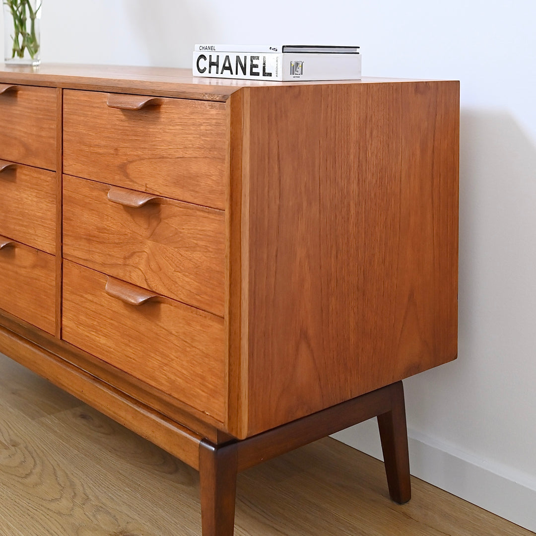 Mid Century Teak Dresser Drawers Low Boy Sideboard by Paul Mason