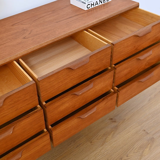 Mid Century Teak Dresser Drawers Low Boy Sideboard by Paul Mason