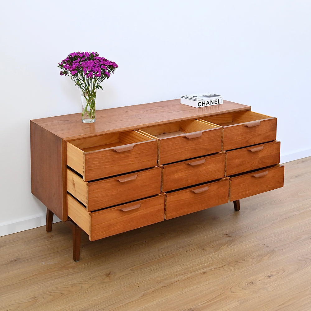 Mid Century Teak Dresser Drawers Low Boy Sideboard by Paul Mason