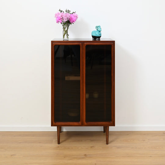 Mid Century Walnut Display LP Record Cabinet by Chiswell