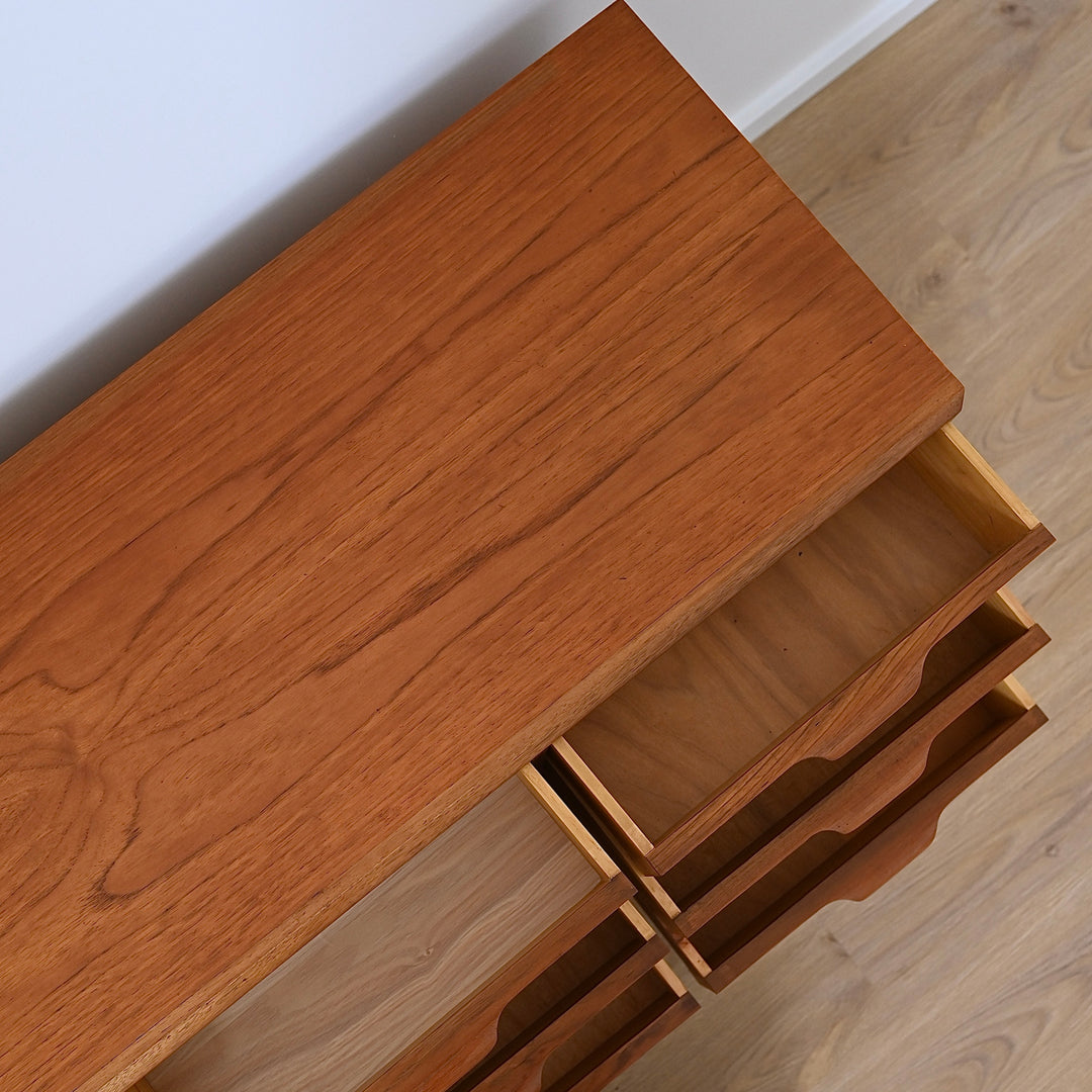 Mid Century Teak Dresser Drawers Low Boy Sideboard by Paul Mason