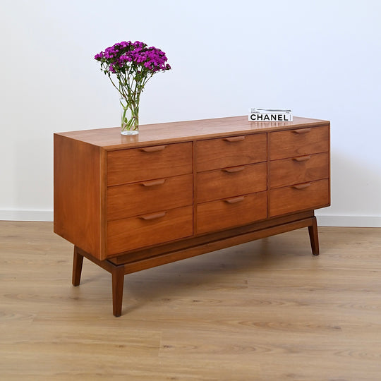 Mid Century Teak Dresser Drawers Low Boy Sideboard by Paul Mason