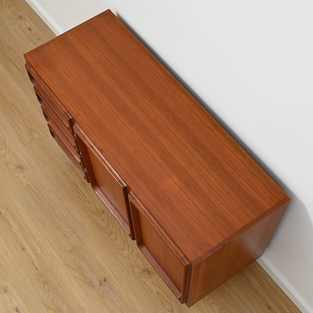 Mid Century Teak Sideboard LP Record Cabinet with Drawers by Chiswell