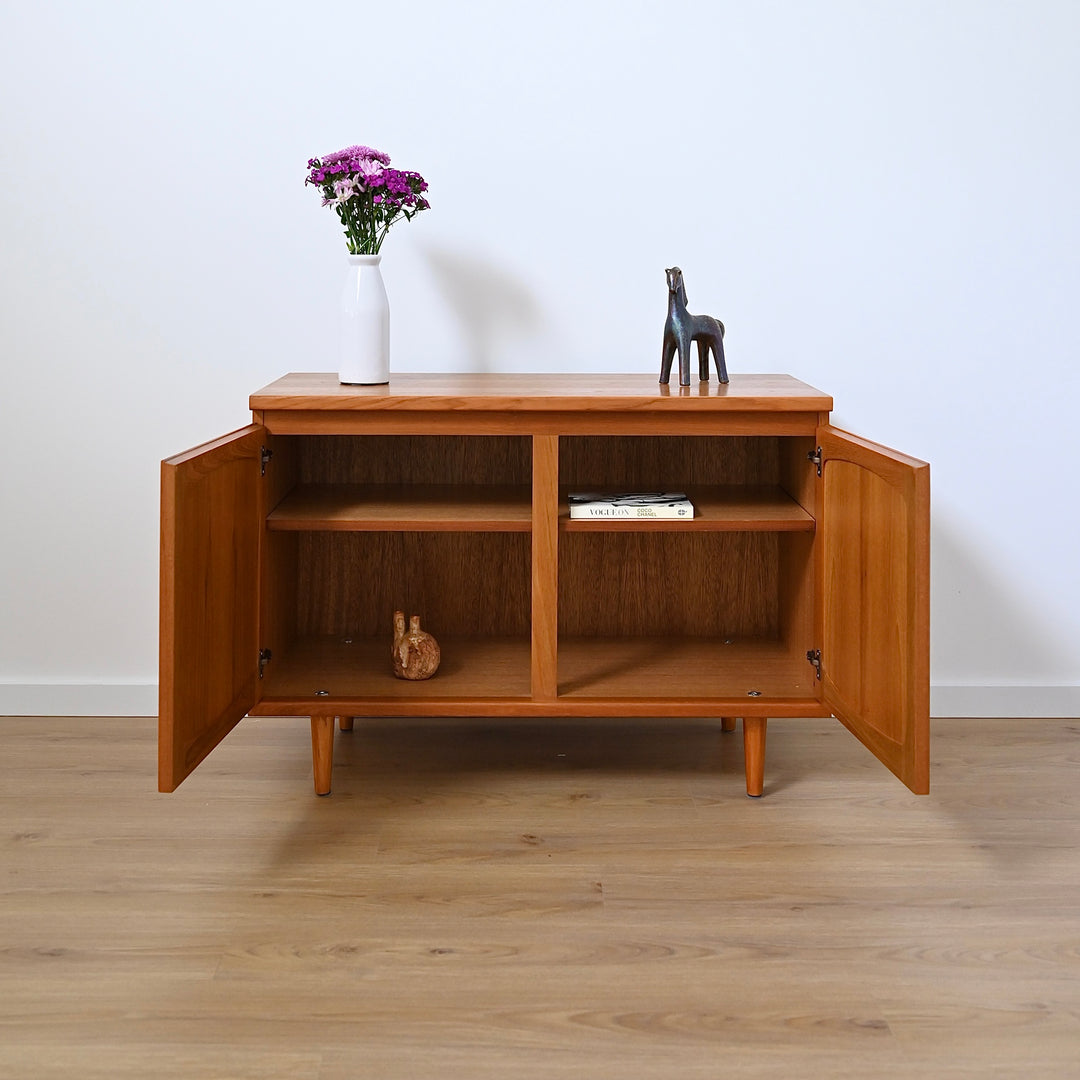 Mid Century Teak Sideboard LP Record Cabinet by Noblett
