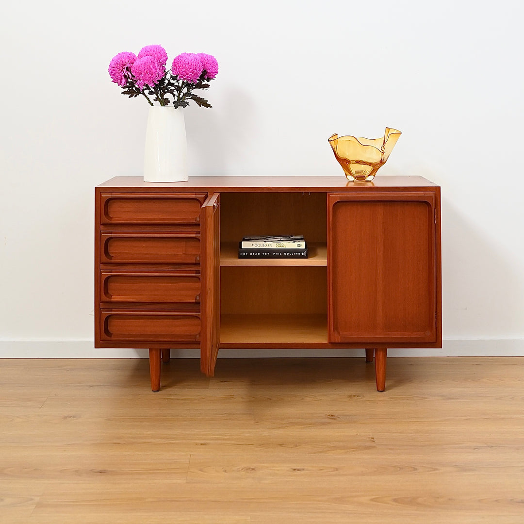 Mid Century Teak Sideboard LP Record Cabinet with Drawers by Chiswell