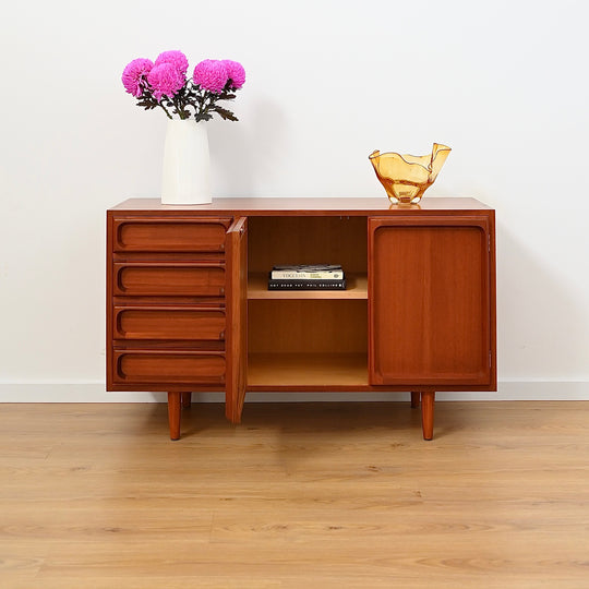 Mid Century Teak Sideboard LP Record Cabinet with Drawers by Chiswell