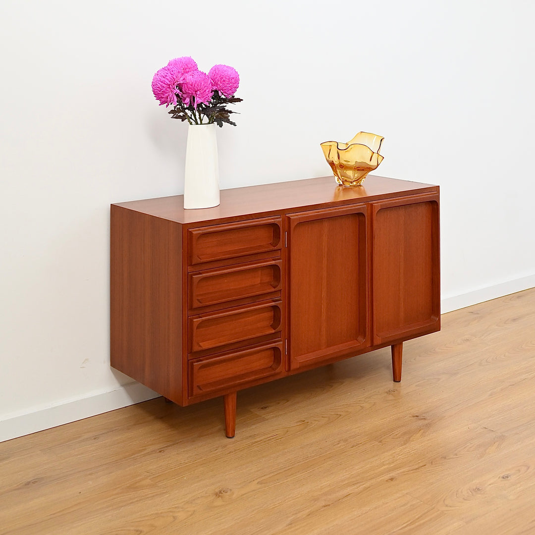 Mid Century Teak Sideboard LP Record Cabinet with Drawers by Chiswell