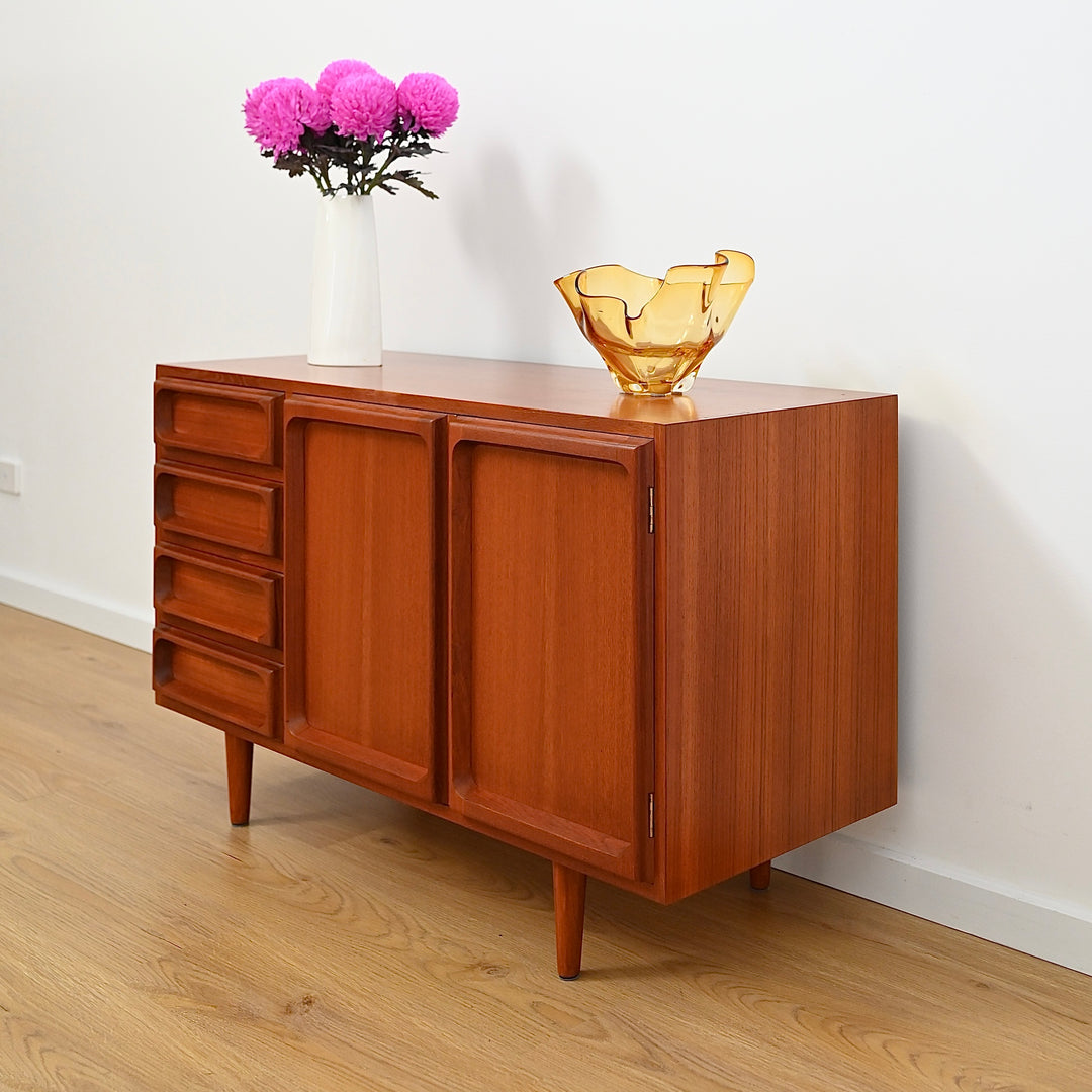 Mid Century Teak Sideboard LP Record Cabinet with Drawers by Chiswell