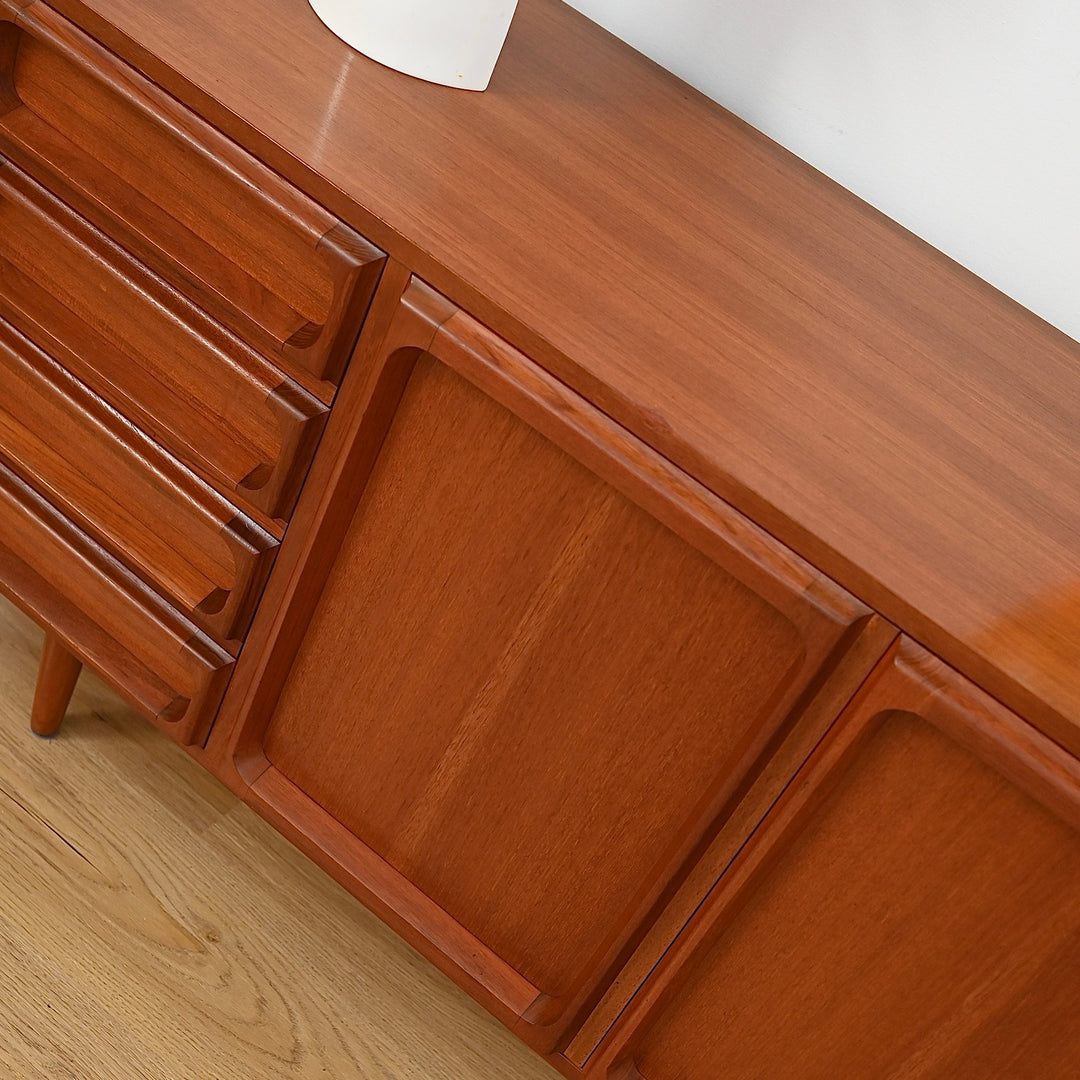 Mid Century Teak Sideboard LP Record Cabinet with Drawers by Chiswell
