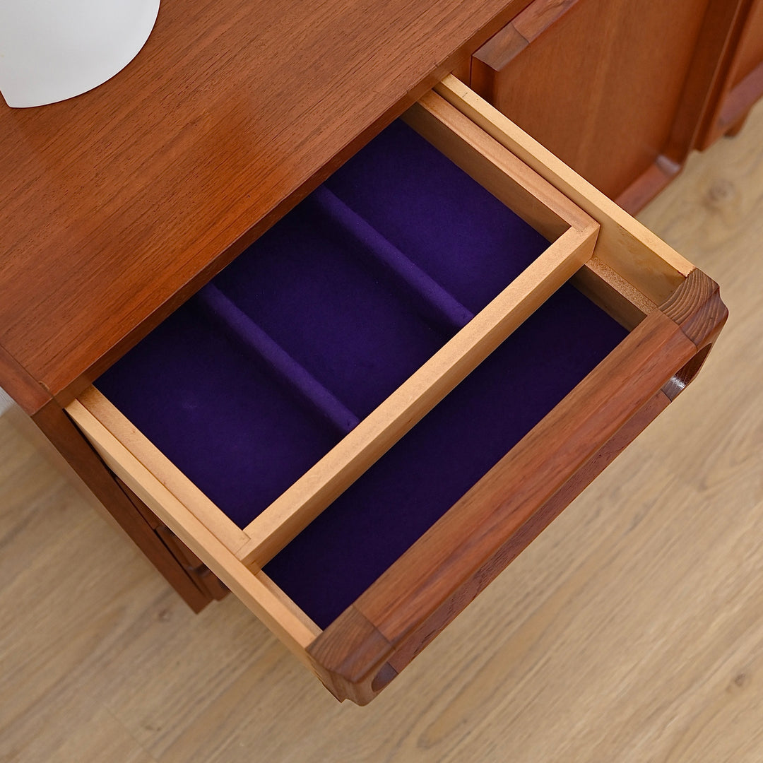 Mid Century Teak Sideboard LP Record Cabinet with Drawers by Chiswell