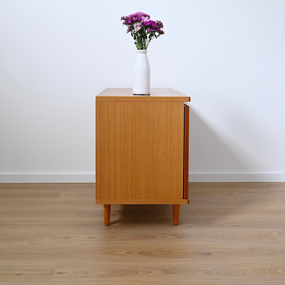 Mid Century Teak Sideboard LP Record Cabinet by Noblett