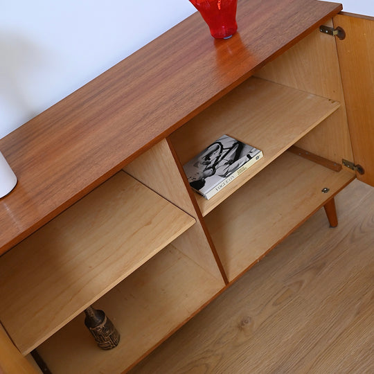 Mid Century Teak Sideboard LP Record Cabinet by Burgess