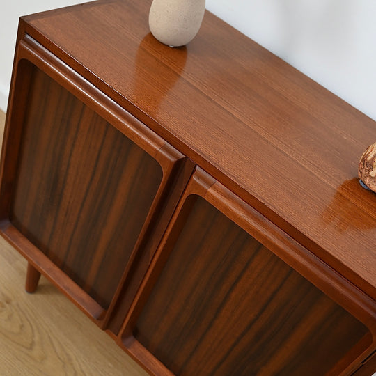 Mid Century Walnut Sideboard LP Record Cabinet by Chiswell