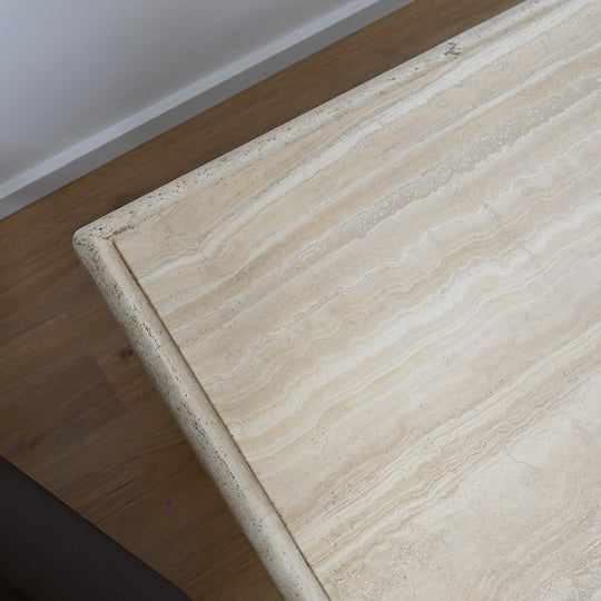 Large Vintage Square Travertine Coffee Table