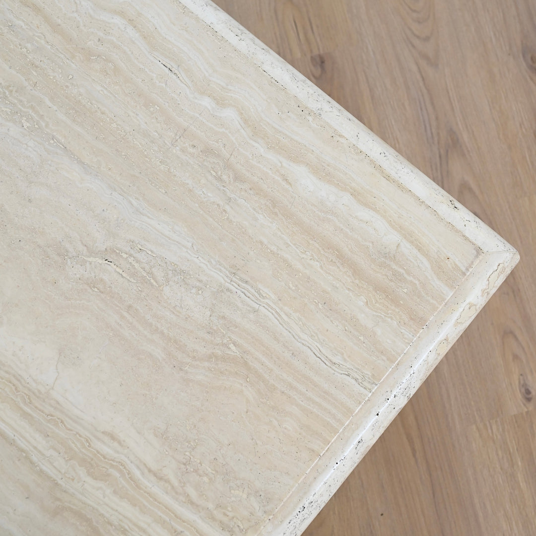 Large Vintage Square Travertine Coffee Table