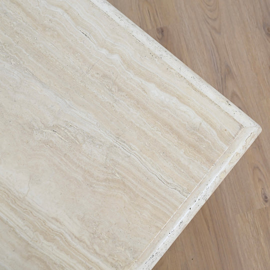 Large Vintage Square Travertine Coffee Table