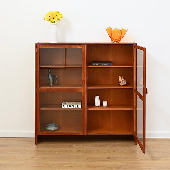 Parker Teak Wall Unit Display Cabinet Hutch