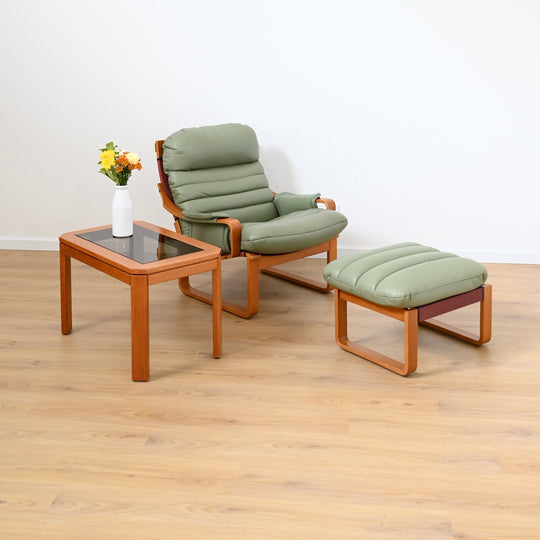 Mid Century Tessa T8 Leather Armchair and Ottoman