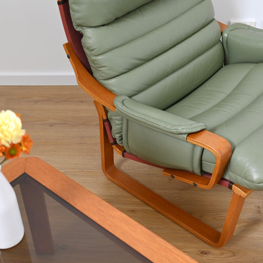 Mid Century Tessa T8 Leather Armchair and Ottoman