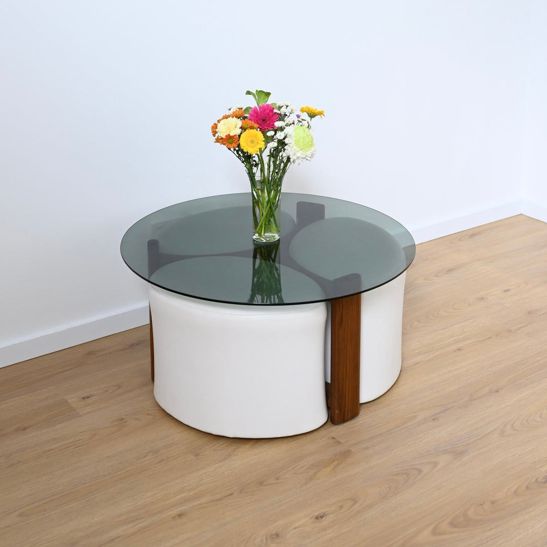 Mid Century 'Fondue' Coffee Table with Ottomans by TH Brown